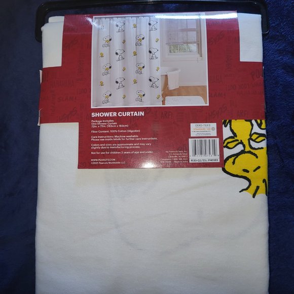 BRAND NEW SNOOPY & WOODSTOCK FABRIC SHOWER CURTAIN - Picture 2 of 4